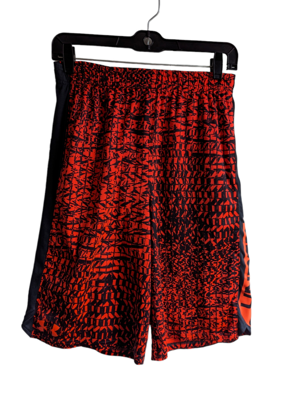 Under Armor Youth Boy's Basketball Shorts Orange/Black Pattern Size XL